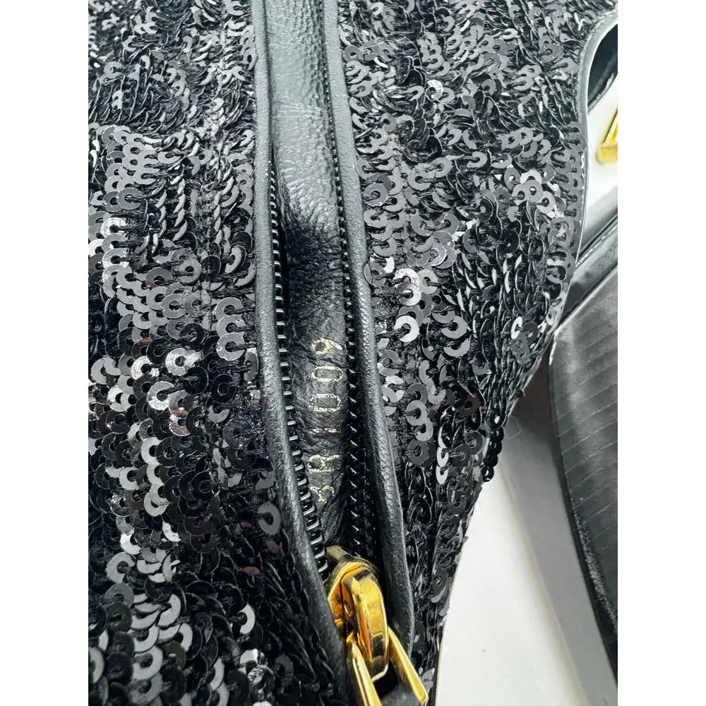 Louis Vuitton Black Sequin Leather Peep Toe Platform Boots 140mm EU 37